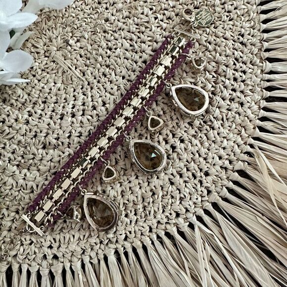 White House Black Market Multicolor Mixed Media Bead Rhinestone Crystal Bracelet - Picture 4 of 6